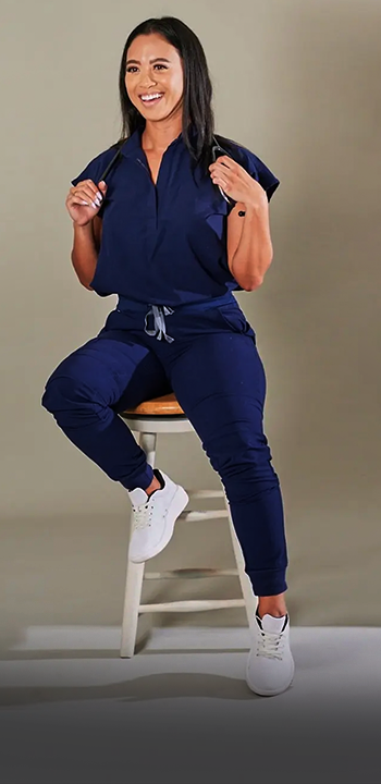 Healthcare professional with patient