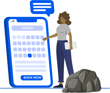 Person booking a meeting with mentor at UponRock platform.