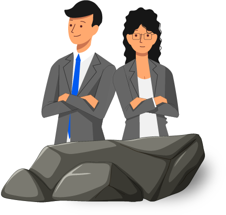 A business man and business woman building career together through UponRock hub